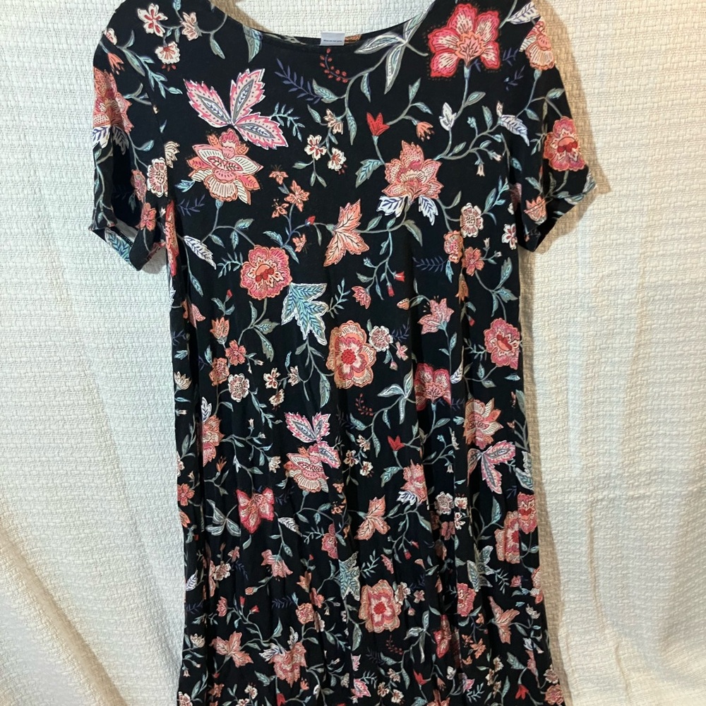 Old Navy Black Floral Midi Dress